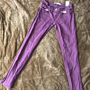 Burgundy Levi 524 Skinny Jeans